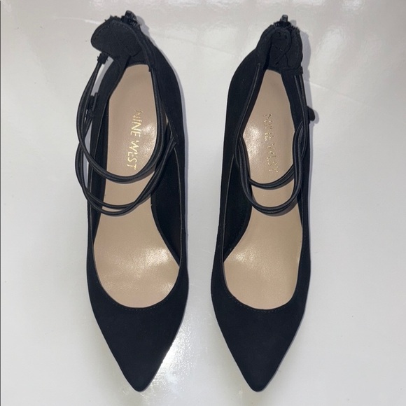 Nine West Black Heels with Ankle Strap NWOT - Picture 1 of 8